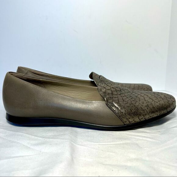 Ecco Touch Ballerina 2.0 Warm Grey Leather Flats EU40 US10 - Picture 5 of 11
